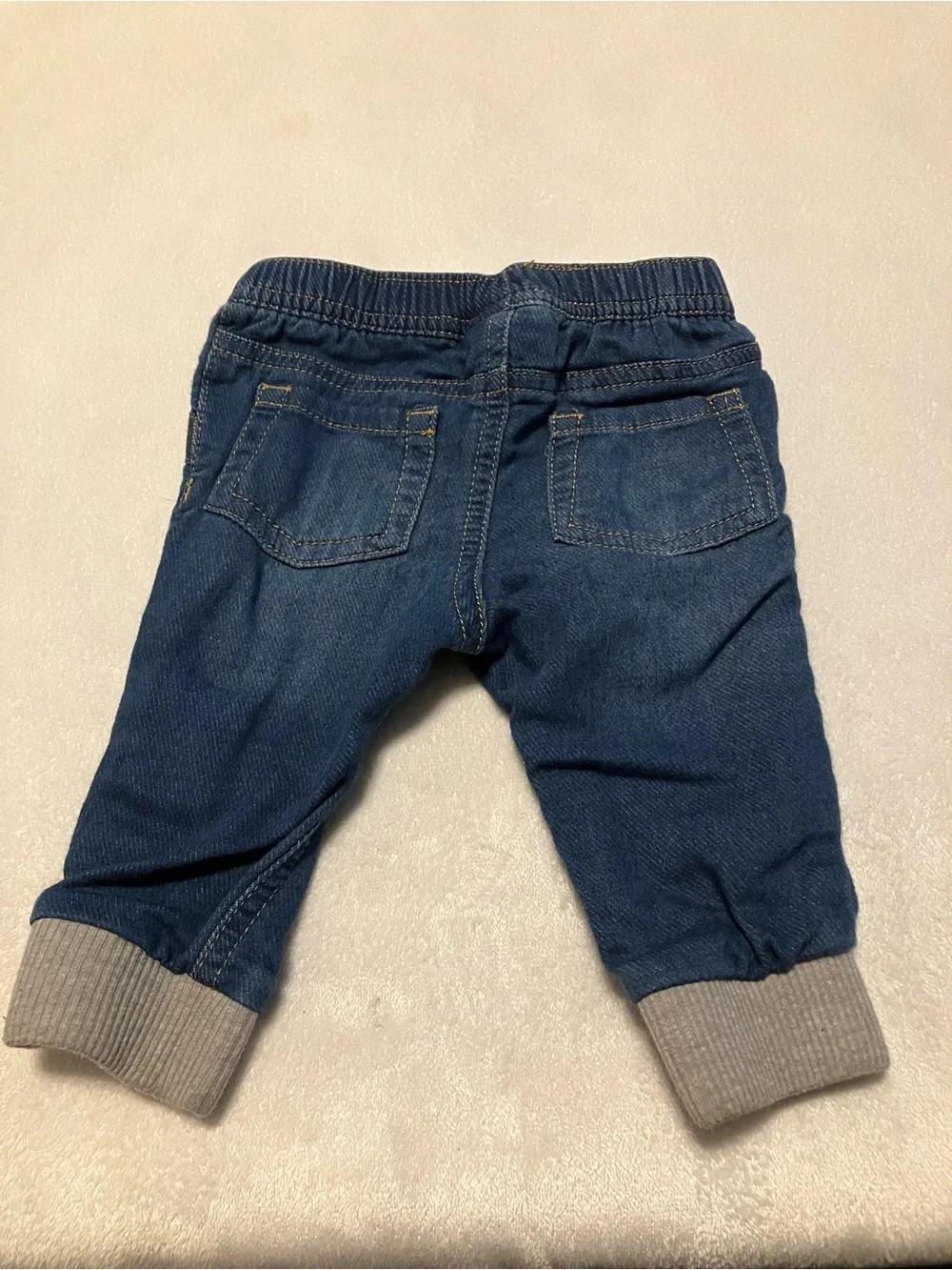 Cat & Jack Charcoal Henley Bodysuit with Blue Denim Pants